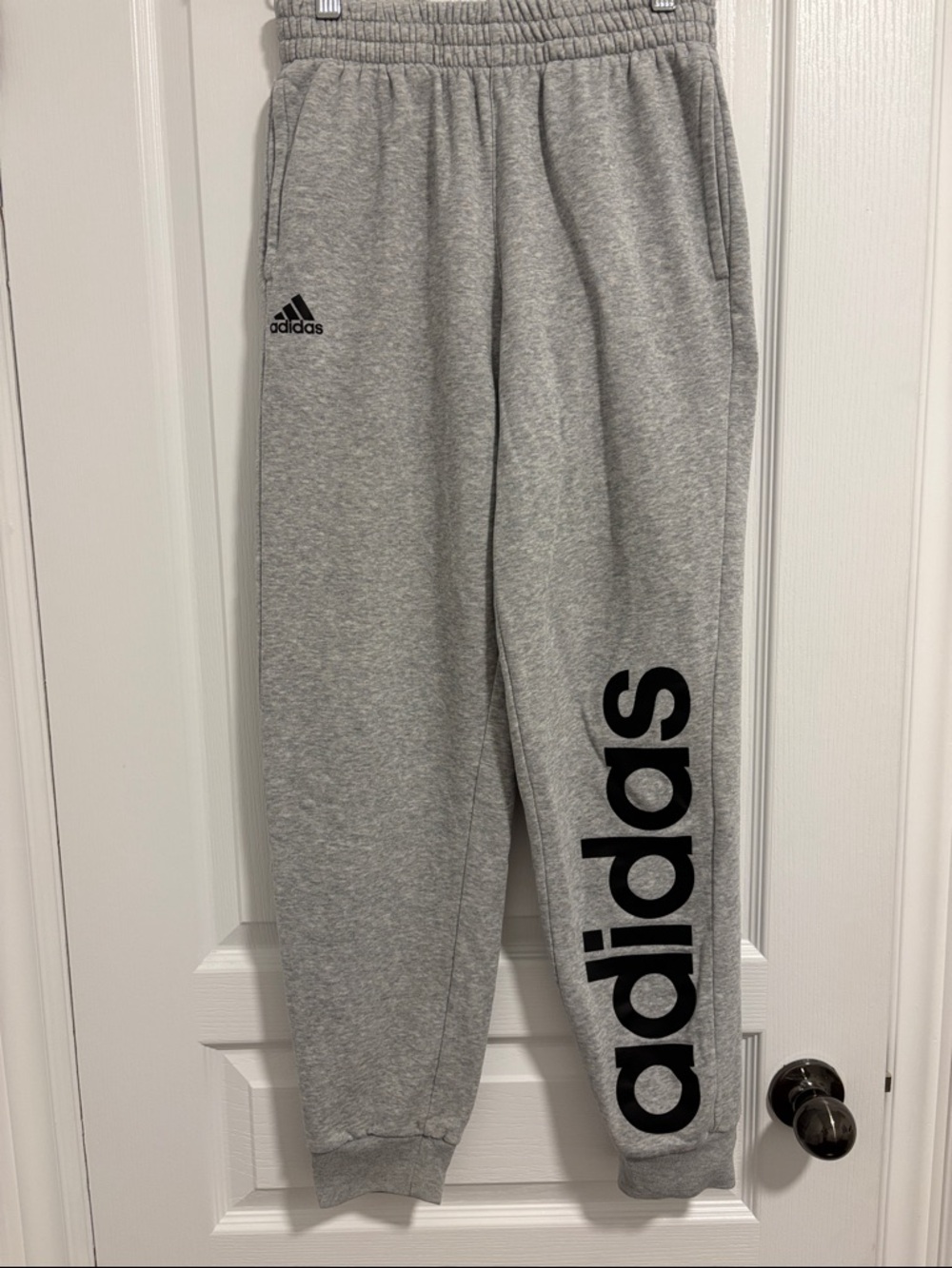 Adidas Gray Sweatpants with Black Logo